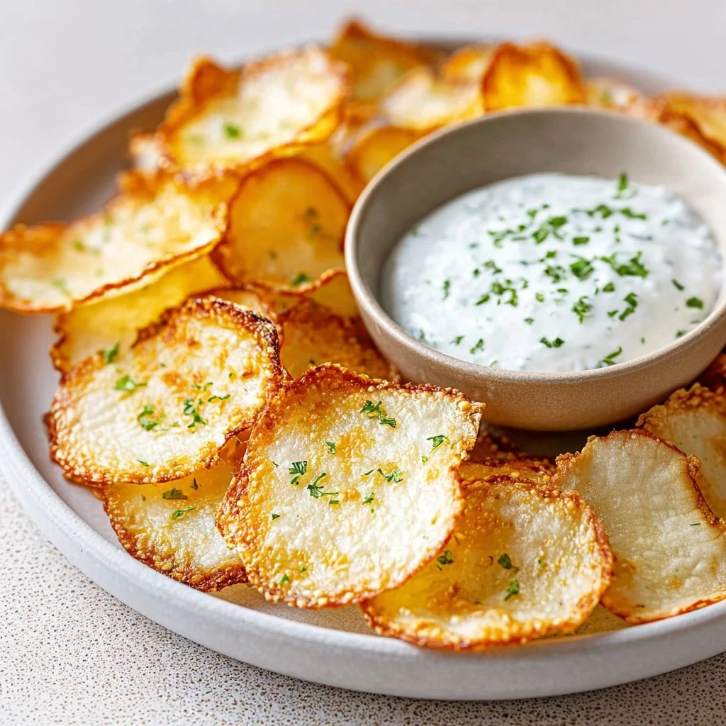 Bowl of crispy cottage cheese chips, a healthy and crunchy snack option.