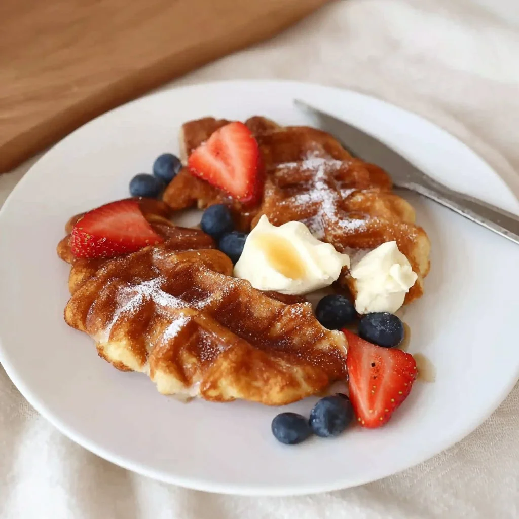 Delicious homemade croffles served with toppings