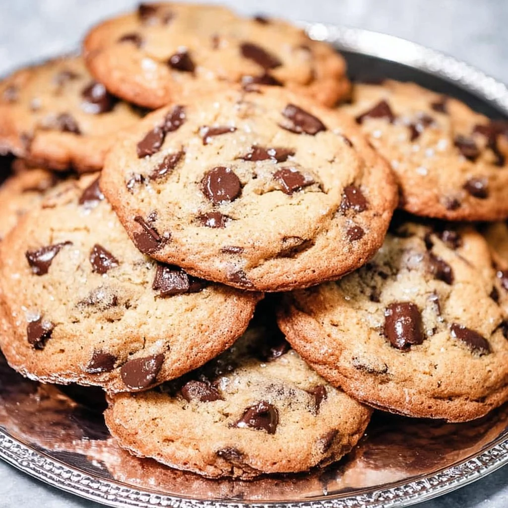 Batch of easy chocolate chip cookies on a cooling rack