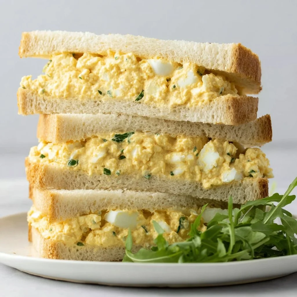 Creamy egg salad in a bowl, ready to serve with fresh ingredients.