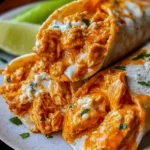 Delicious high-protein cheesy buffalo chicken dish served with sides