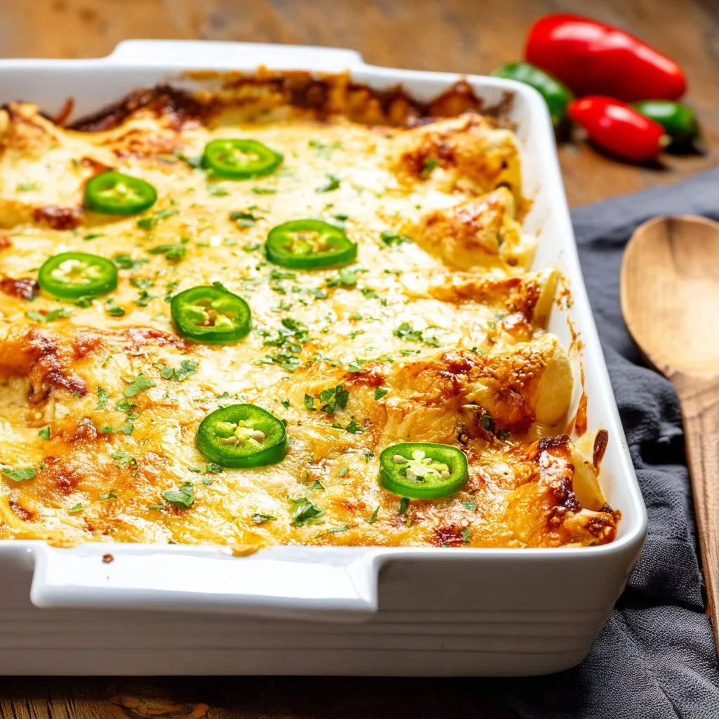 Delicious shrimp enchiladas topped with sauce and cheese on a plate