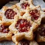 Delicious Sugar Plum Shortbread Cookies arranged on a festive tray