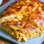 Delicious Buffalo Chicken Bake topped with cheese and served in a cozy dish