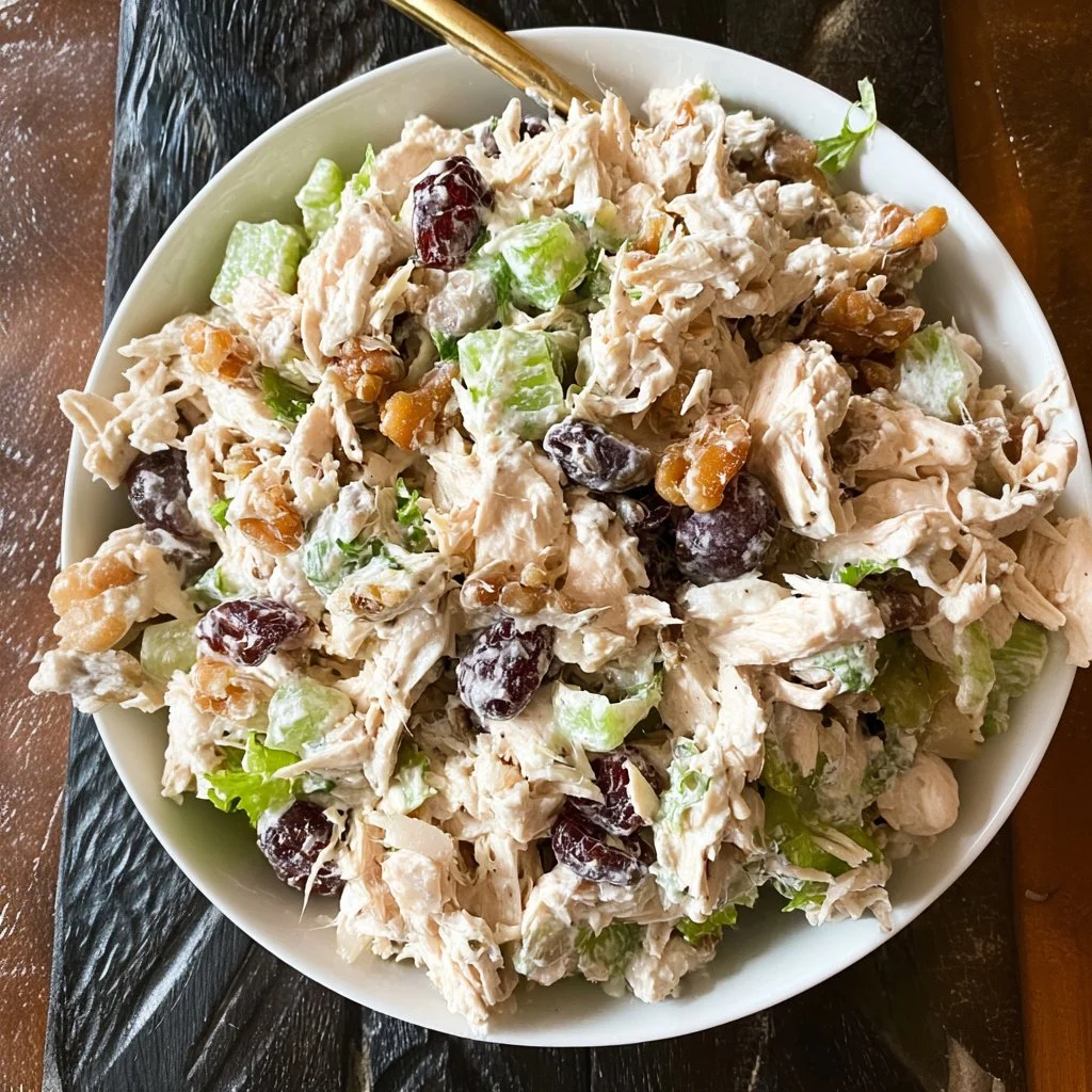 Delicious Chicken Salad with Grapes in a serving bowl