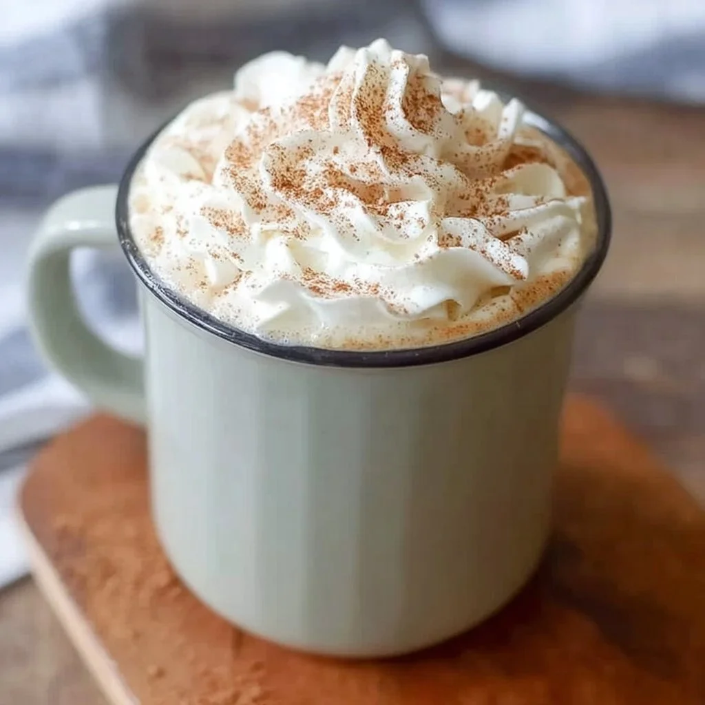 Crock pot pumpkin spice latte served in a cozy autumn setting