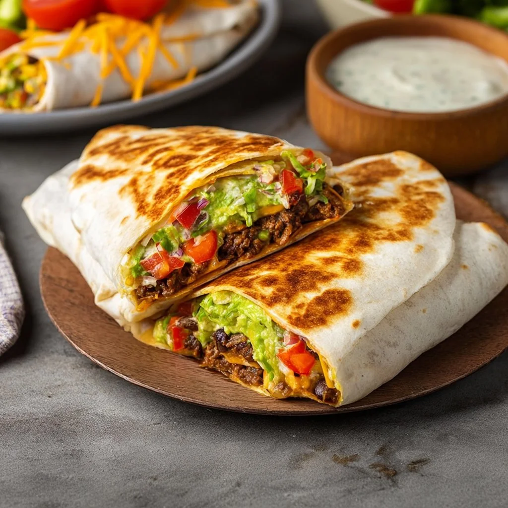 Homemade Crunch Wraps filled with fresh ingredients and flavors