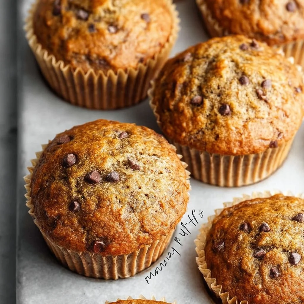 Delicious banana protein muffins, freshly baked and ready to enjoy