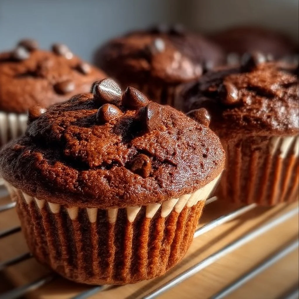 Delicious Espresso Brownie Cupcakes topped with chocolate frosting