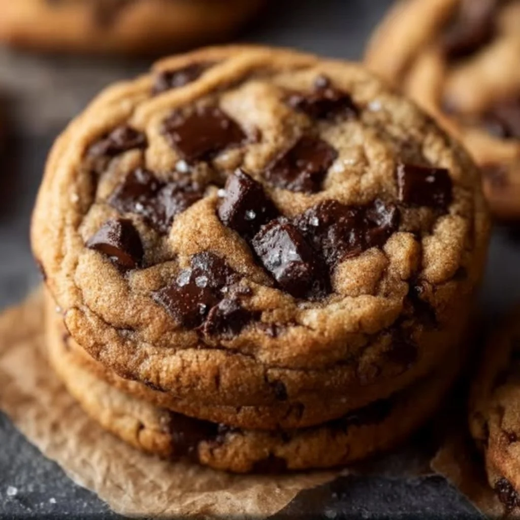 Freshly baked Espresso Chocolate Chip Cookies on a cooling rack