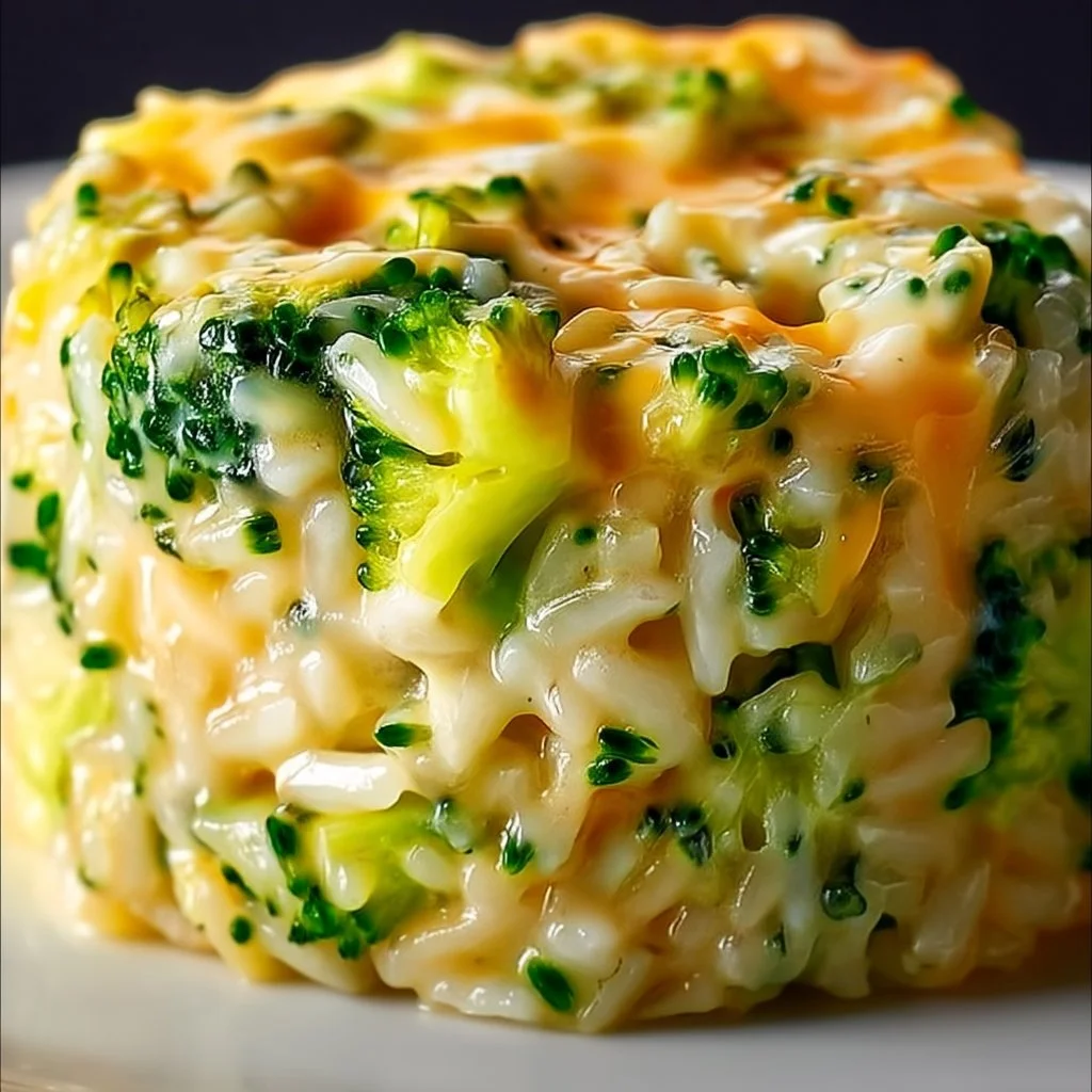 High Protein High Fiber Broccoli Cheddar Rice Cups served on a plate