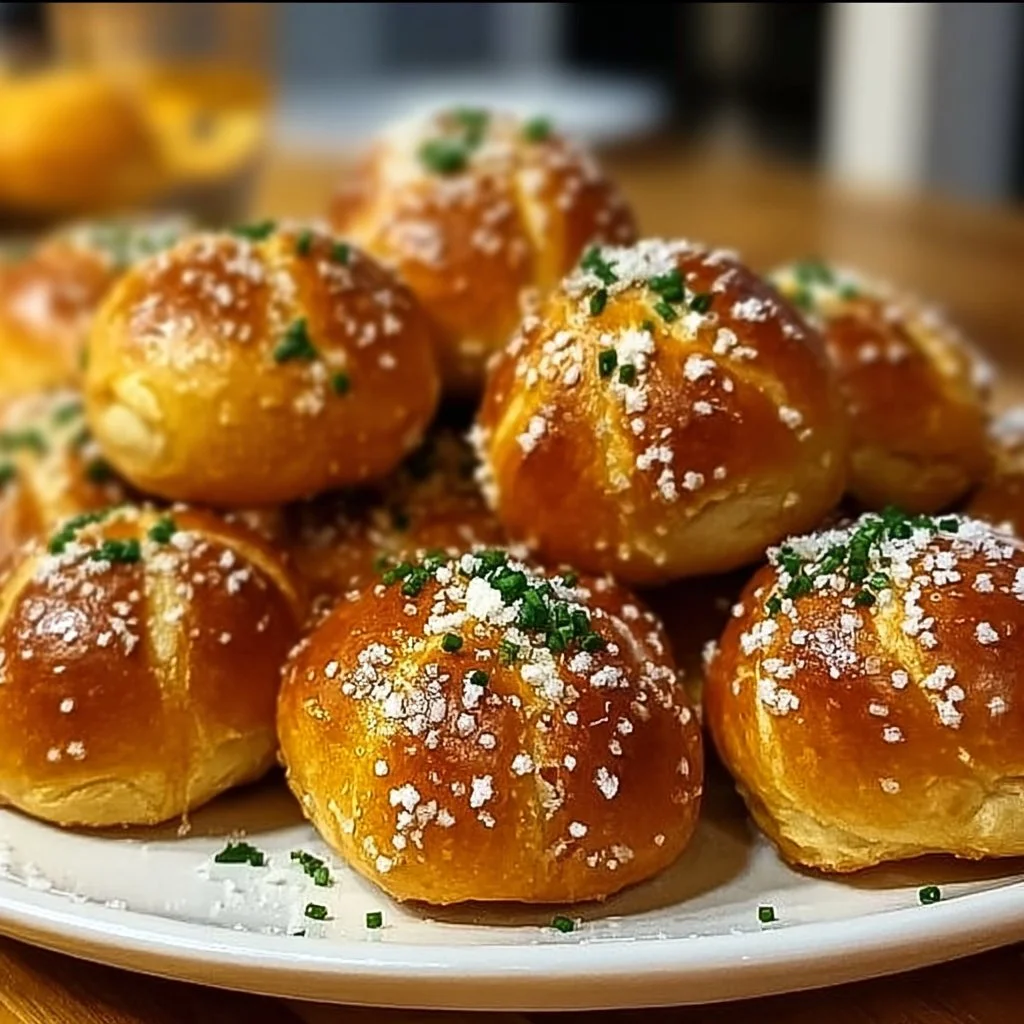 Delicious Jalapeño Cheddar Pretzel Bites served on a platter