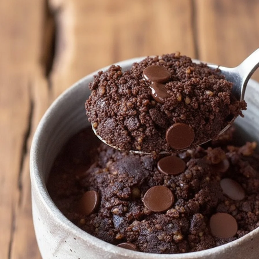 Delicious Keto Mug Cake topped with berries in a microwave-safe mug