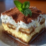 Delicious Lemon Tiramisu dessert with layers of creamy lemon filling and coffee-soaked ladyfingers.
