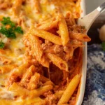 Delicious mostaccioli pasta dish, perfect for family gatherings and cozy dinners.