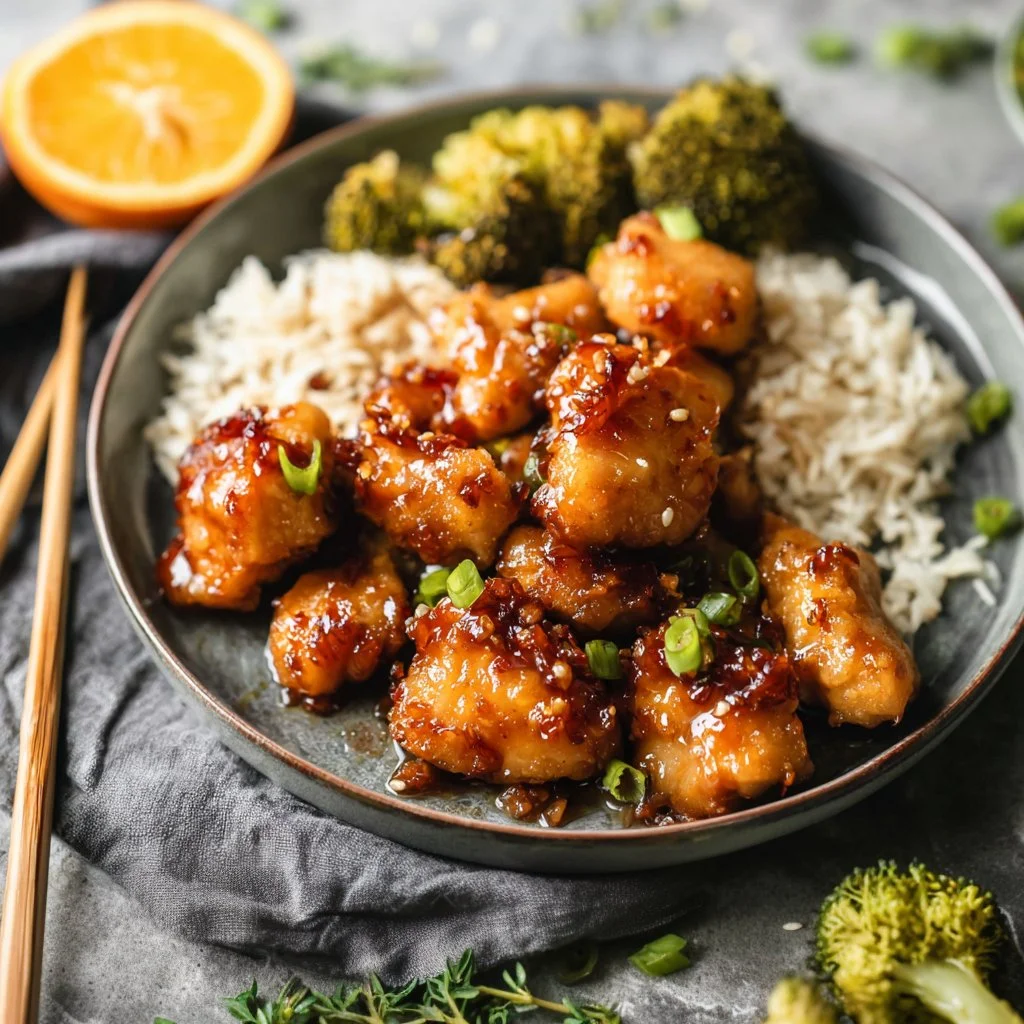 Delicious orange chicken dish for a busy day comfort meal