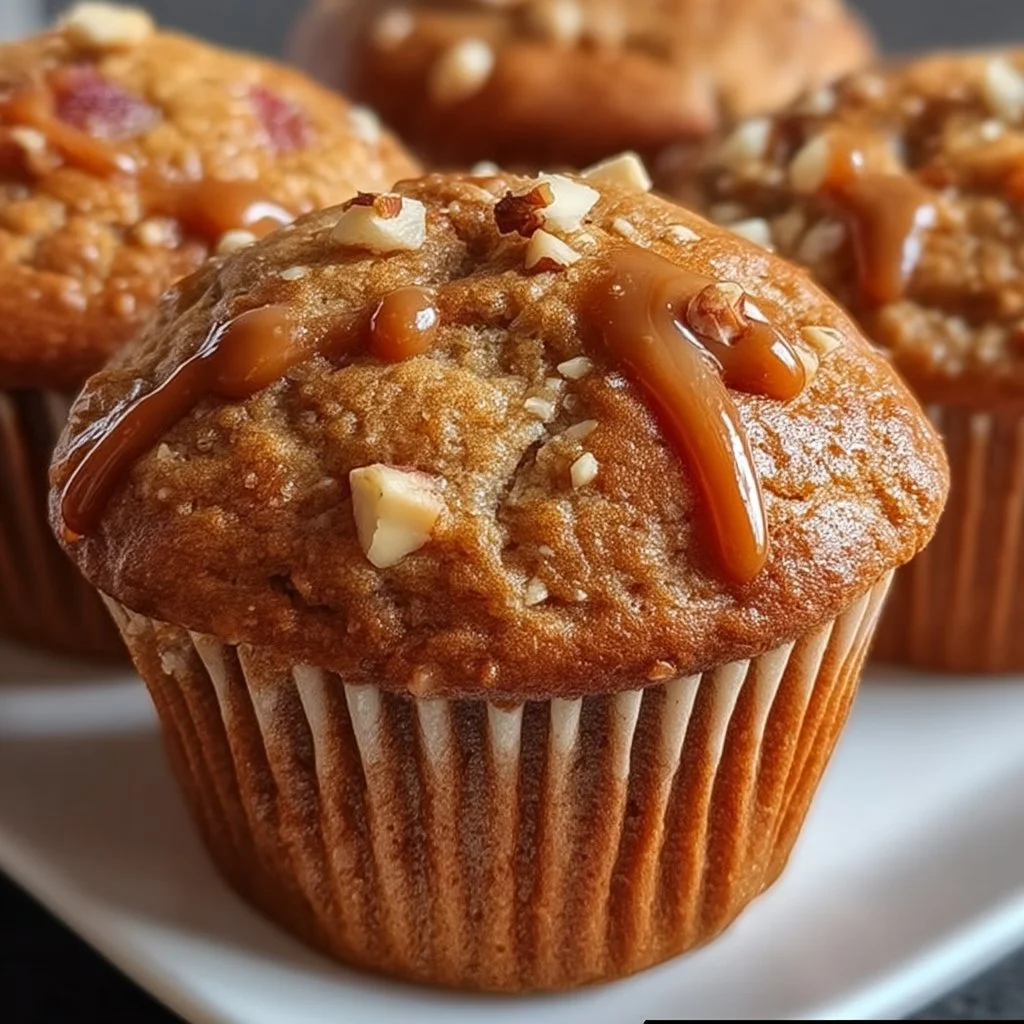Freshly baked Peanut Butter Guava Muffins on a wooden table