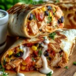 Savory Southwest Chicken Wrap filled with fresh ingredients and zesty flavor