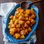 Deliciously roasted butternut squash served in a warm dish