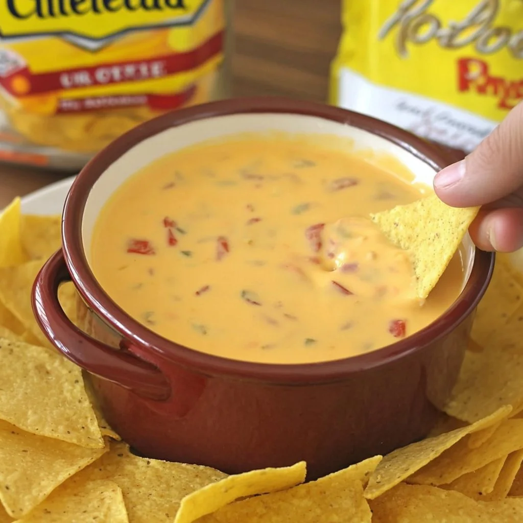 Delicious Velveeta cheese dip served at a heartwarming gathering