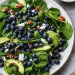 20-Minute Spinach Blueberry Salad with fresh ingredients