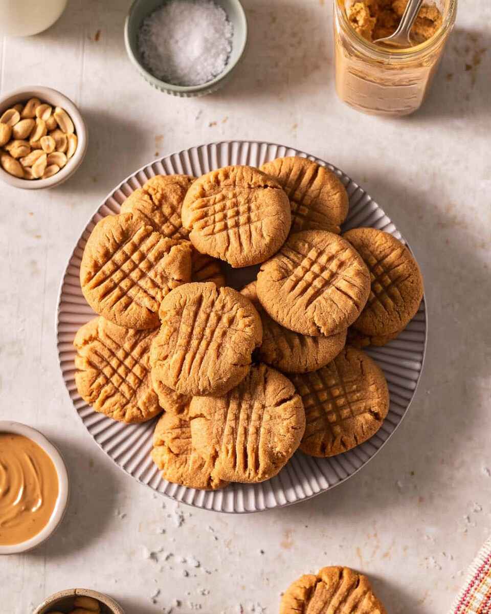 3 Ingredient Peanut Butter Cookies (no Egg + Vegan)