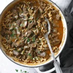 Creamy beef and mushroom skillet dish, ready in 30 minutes