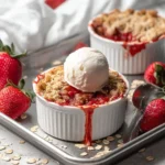 Delicious 5-ingredient strawberry crumble dessert ready to serve