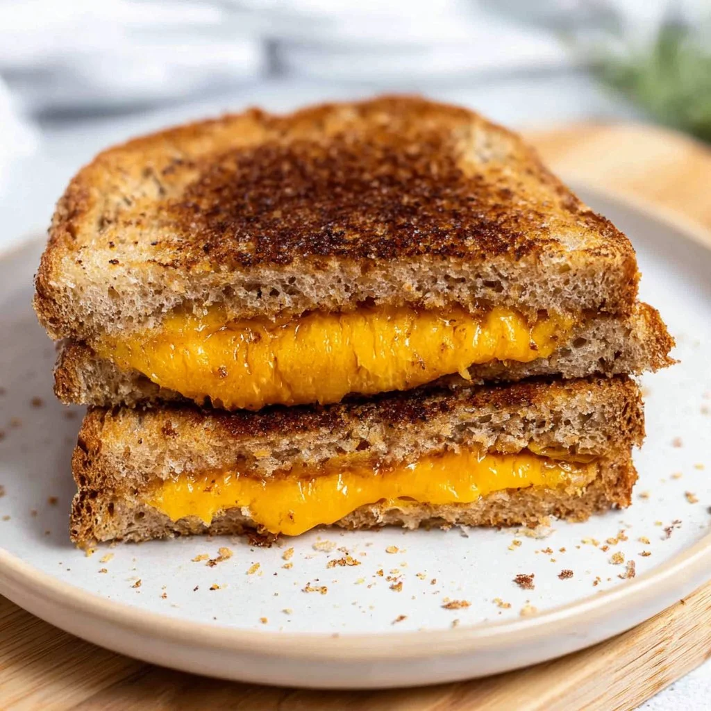 Delicious air fryer grilled cheese sandwich with golden crust