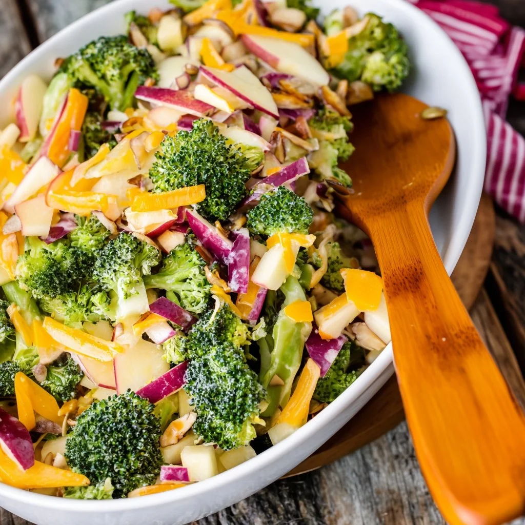 Delicious broccoli apple salad with fresh ingredients and vibrant colors