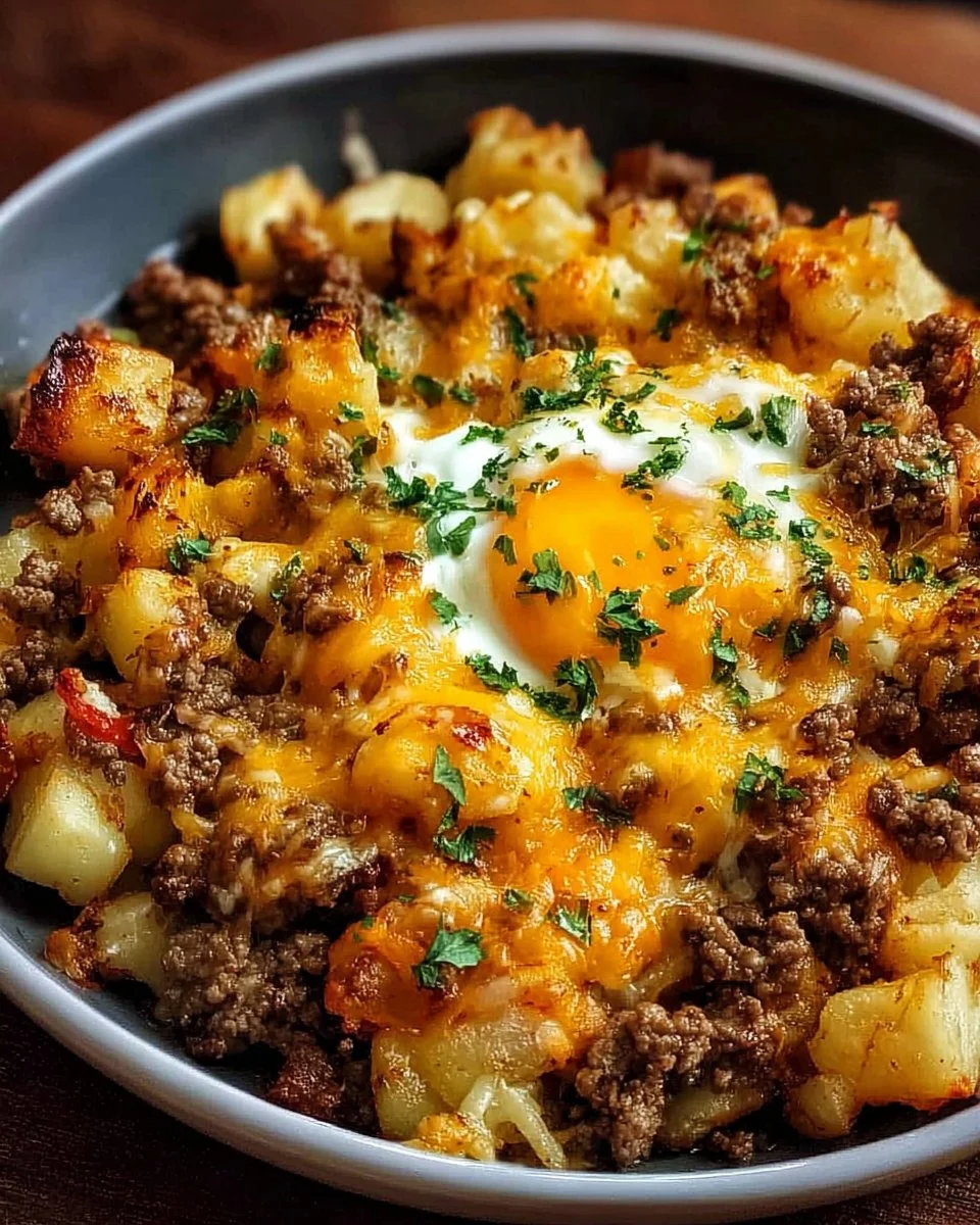 Cauliflower and Ground Beef Hash