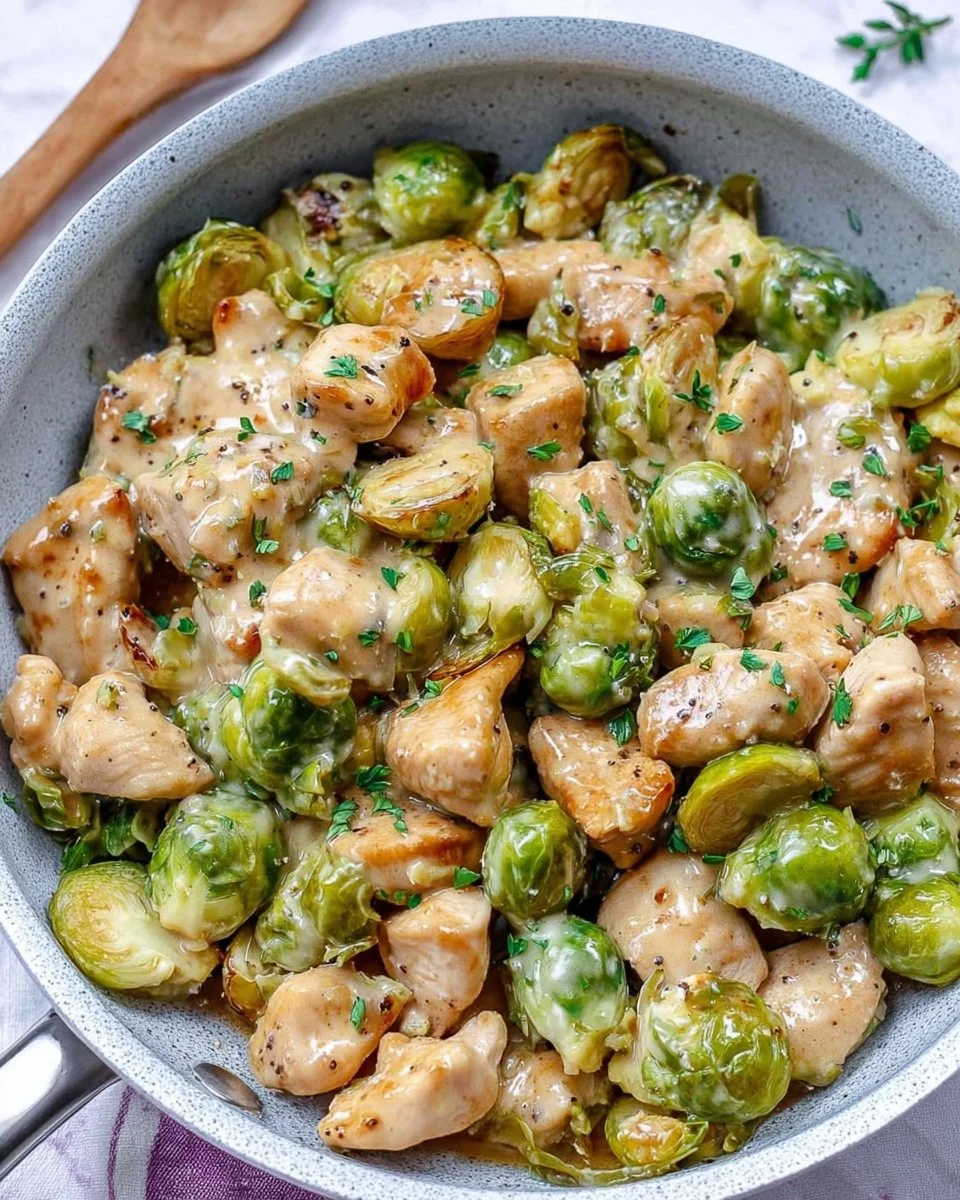 Chicken Alfredo Brussels Sprouts