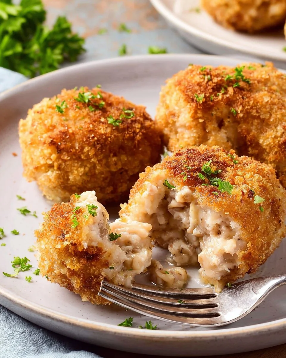Golden brown Chicken Croquettes served with dipping sauce
