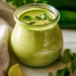 Fresh cilantro lime dressing drizzled over a vibrant salad