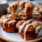 Cinnamon Roll Protein Muffins with a delicious swirl of cinnamon and protein-rich ingredients.