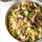 Delicious Crockpot Tuna Casserole served in a bowl with a spoon