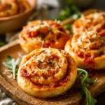 Homemade pizza rolls ready to serve as a cozy comfort food snack