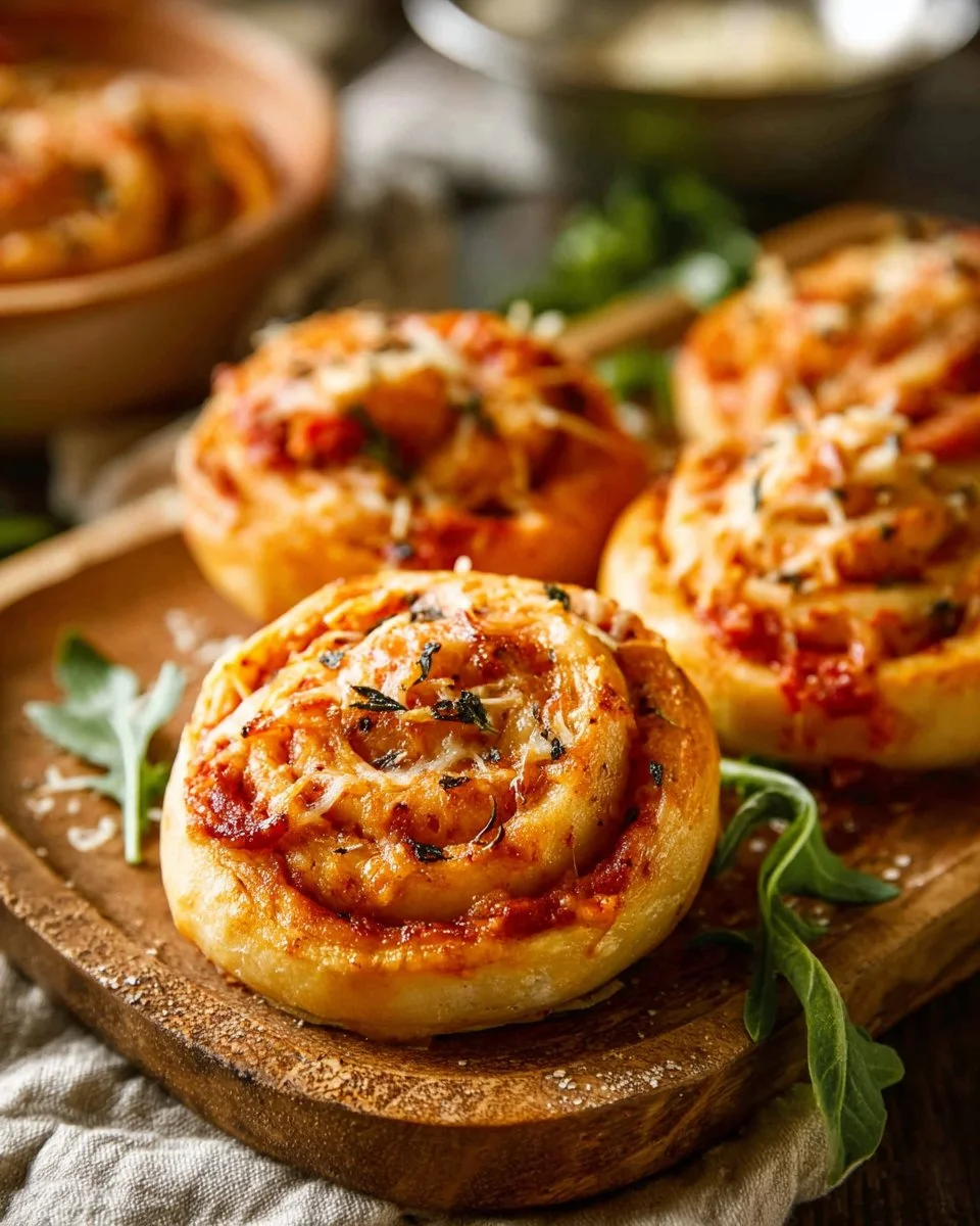 Homemade pizza rolls ready to serve as a cozy comfort food snack