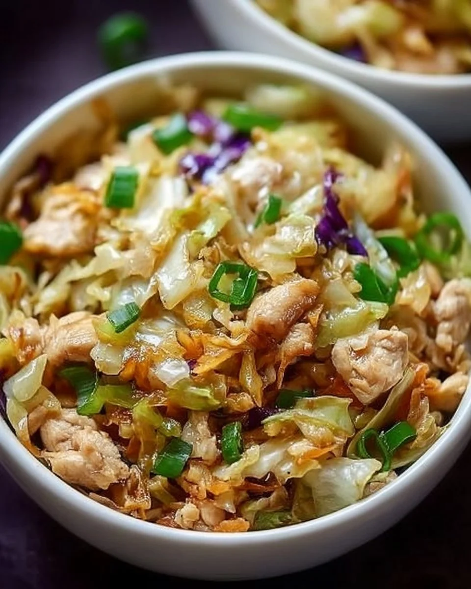 Egg Roll Bowls with Chicken and Cabbage