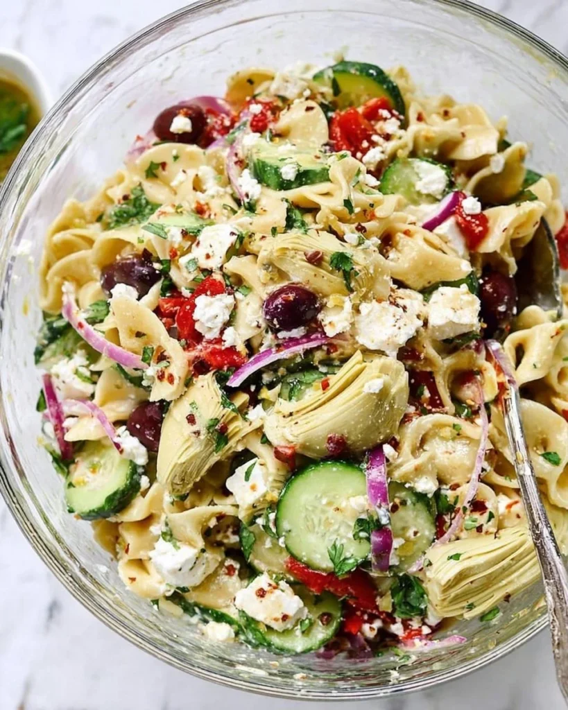 Greek Pasta Salad With Cucumbers And Artichoke Hea 2026 03 25 212257 819x1024 1