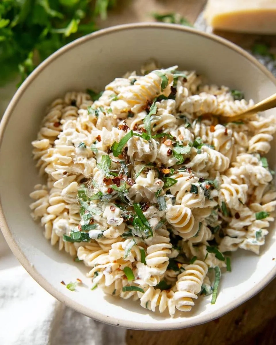 High protein pasta with cottage cheese, perfect for a healthy meal