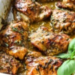 Delicious Honey Mustard Chicken served with vegetables on a plate