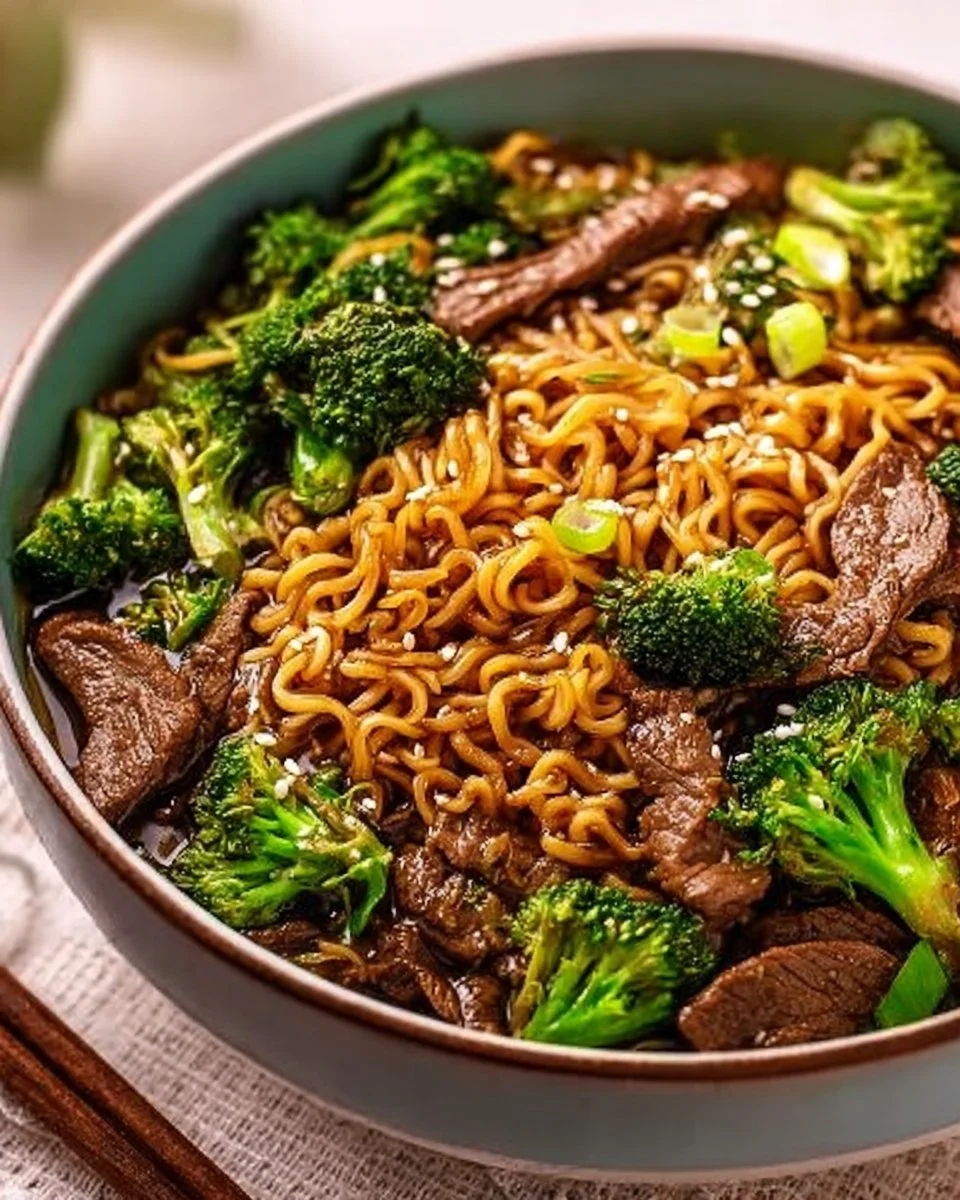 Juicy Beef and Broccoli Ramen Noodles - myjoyfulkitchen