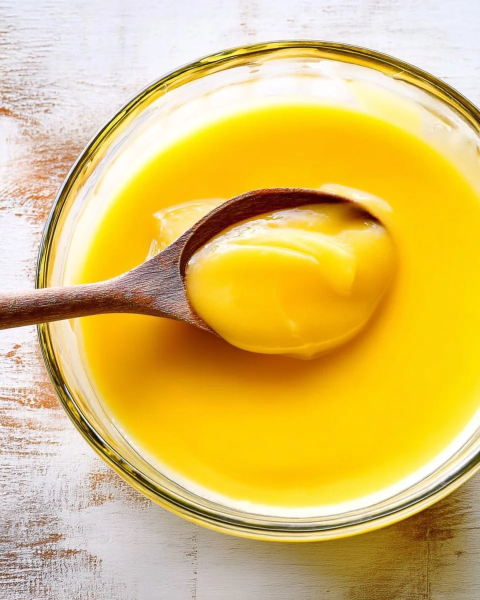 Delicious homemade lemon curd in a glass jar with fresh lemons