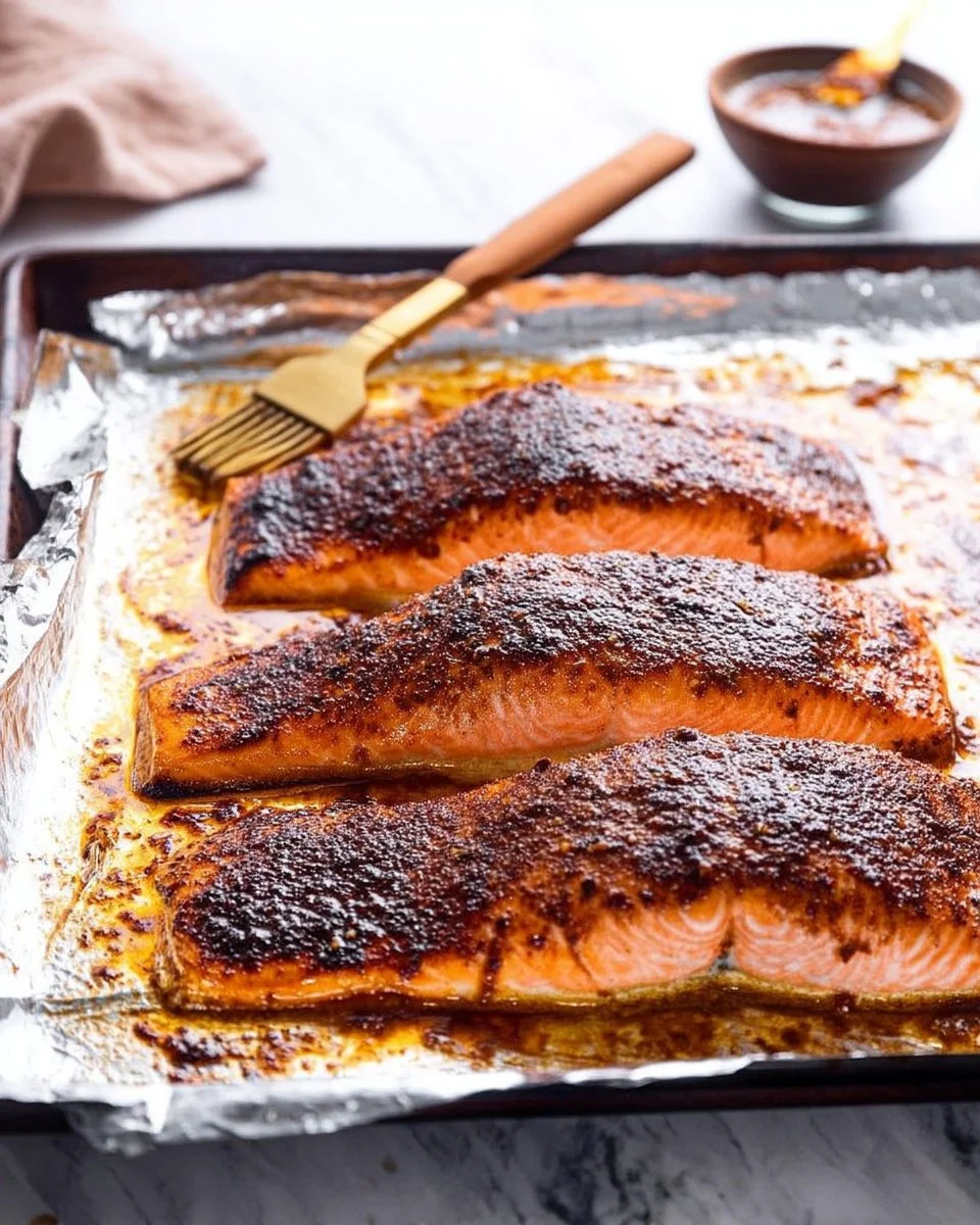 Maple Chili Broiled Salmon