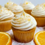 Delicious Meyer lemon cupcakes topped with creamy lemon frosting