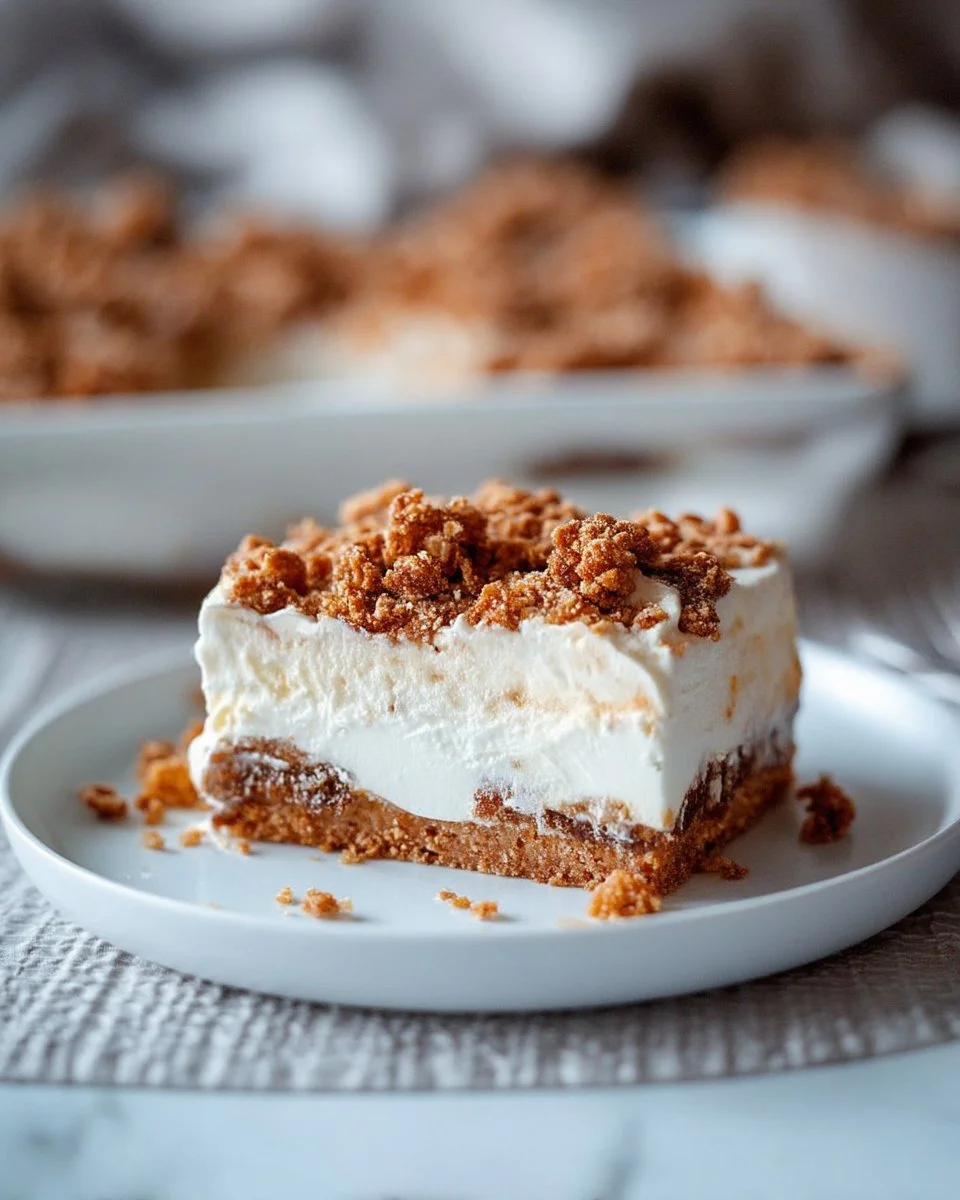 Oatmeal Cream Pie Cheesecake topped with whipped cream and cookie crumbles