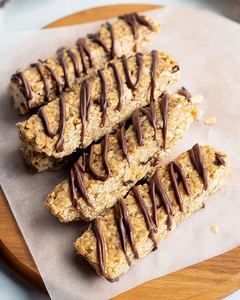Homemade oatmeal protein bars displayed on a cozy kitchen countertop.