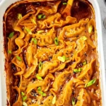 Delicious homemade one pan dumplings served in a skillet