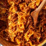 One Pot Hamburger Helper Lasagna served in a bowl with garnishes